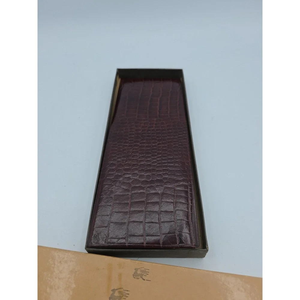1960s‎ MCM Slim Bi-fold Wallet Brown Baby Alligator cowhide Leather NIB